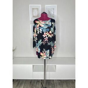 Jostar Top Women's XL Floral 3/4 Sleeve Round Neck‎